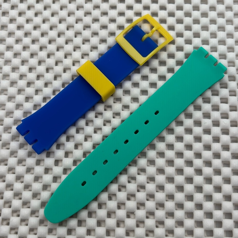 Blue and Aqua Watch Band (Strap Only) - fits Swatch Gent model